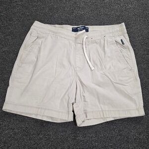 Hollister Jogger Short Mens Size Medium Tan Khaki Epic Flex Drawstring Chino